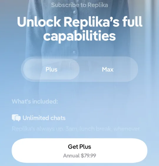 The same paywall on the Plus tab, with a Get Plus button billed annually.